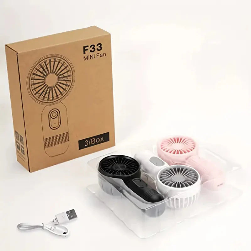 USB Rechargeable Mini Portable Fan with 3 Speeds